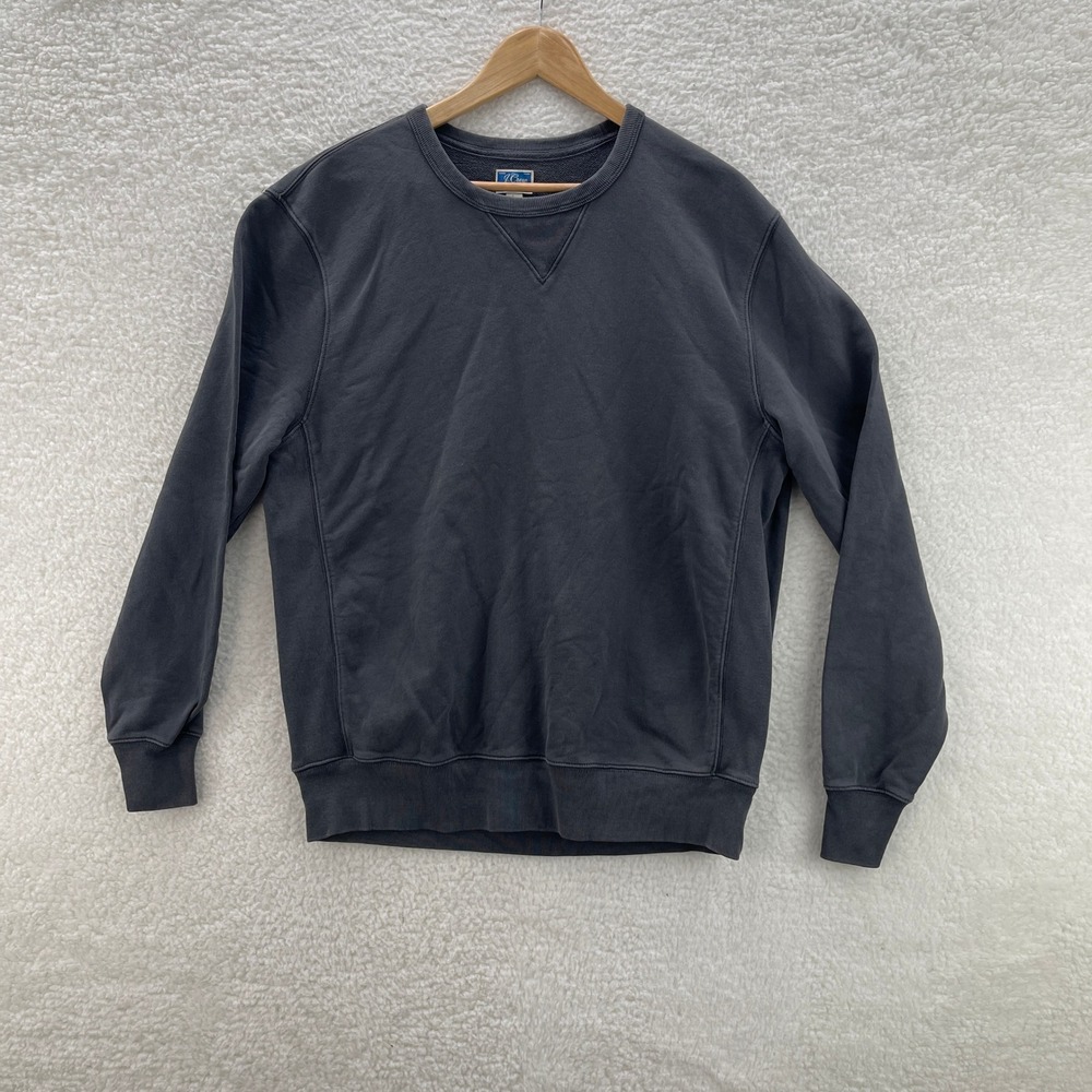 J Crew Sweatshirt Mens Large Gray Crewneck French Terry Pullover Preppy 90s Ivy